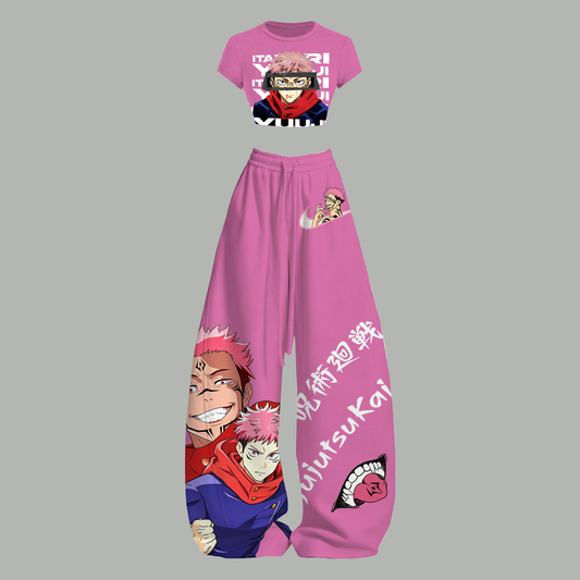Jujutsu Kaisen Top & Elasticated Trousers Two-Piece Set