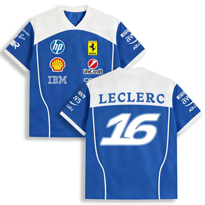 Charles Leclerc 16 Ferrari F1 Monza Limited Edition Blue Mesh Jersey