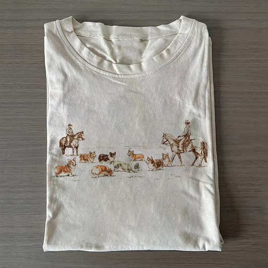 Western Corgi Roundup T-shirt