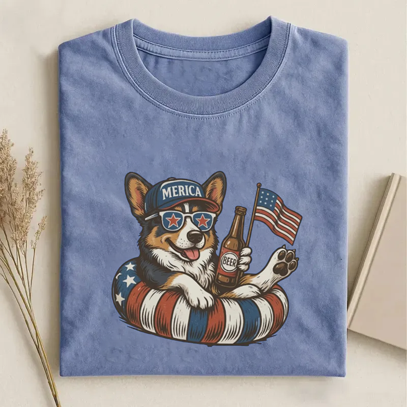 Funny 4th of July Corgi T-shirt