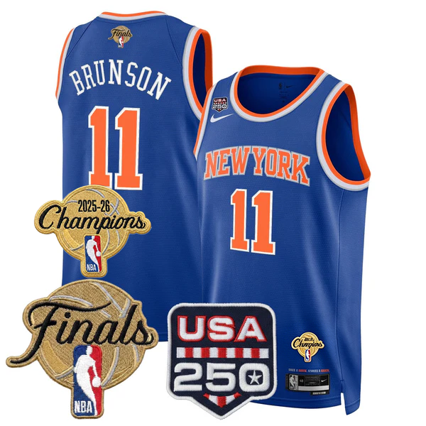 Men's New York Knicks 2026 Finals Swingman Jersey - 250 America Patch - All Stitched