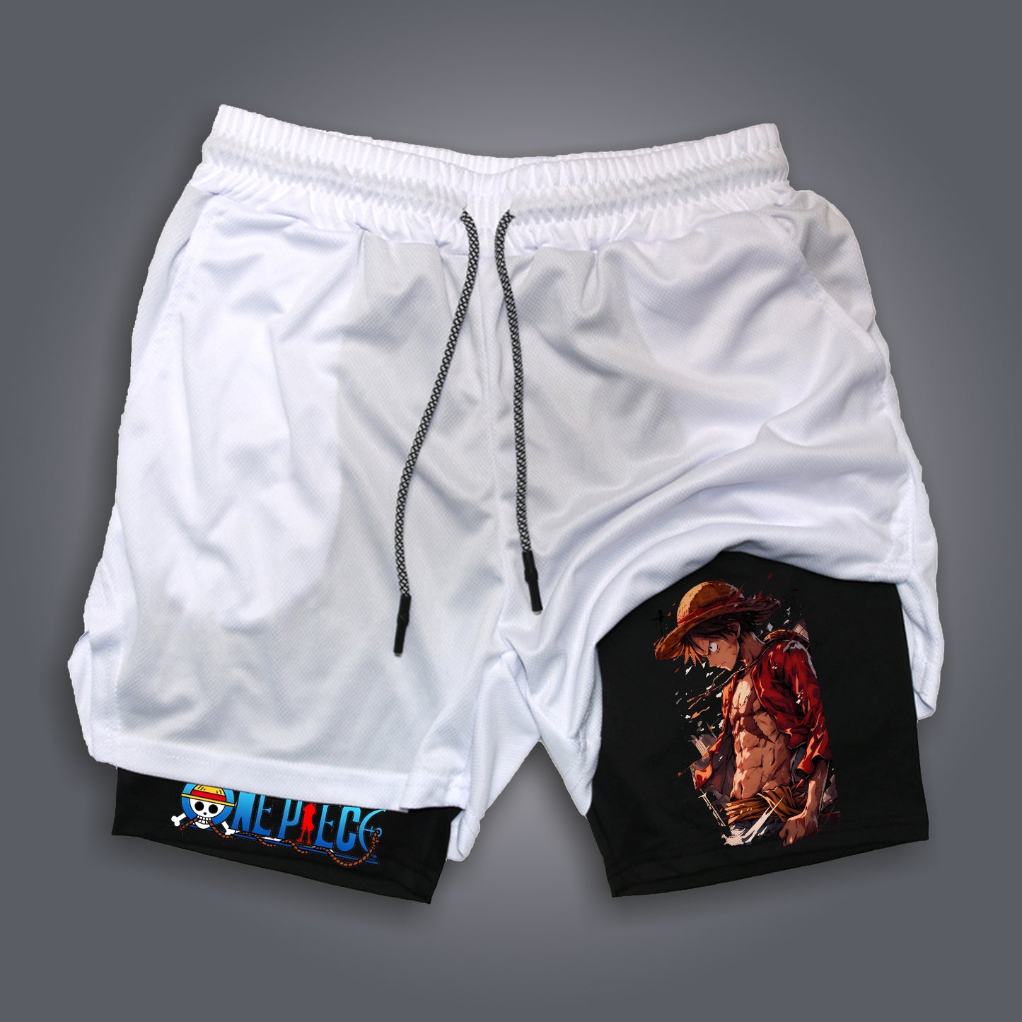 Unisex Anime Print Drawstring  Shorts
