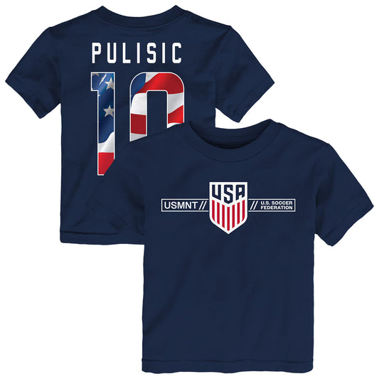 Christian Pulisic USMNT Outerstuff Toddler Flag Name & Number T-Shirt - Navy