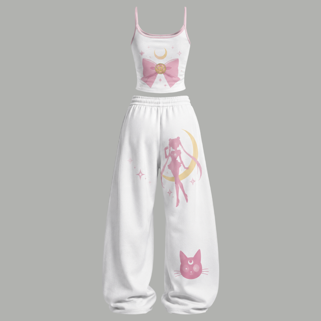 Sailor Moon Top & Elasticated Trousers Two-Piece Set