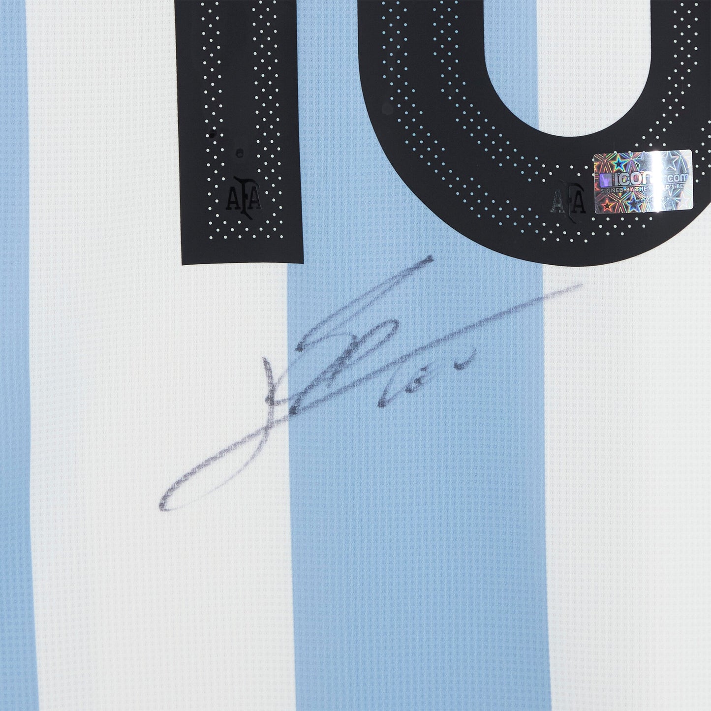 Lionel Messi Argentina National Team Autographed Fanatics Authentic Light Blue/White 50th Anniversary Jersey