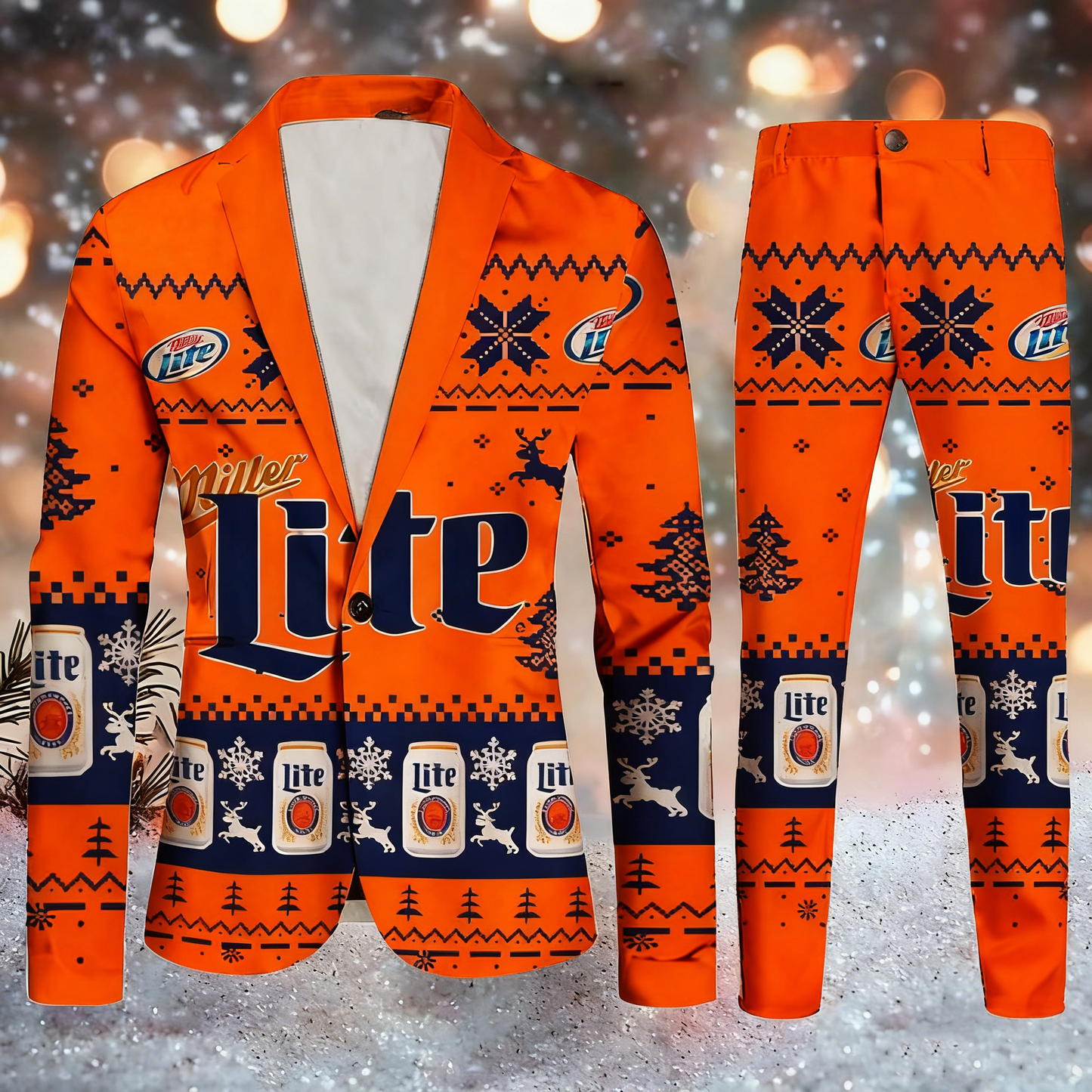 Topprinttees®Men Christmas Jacket & Pants Suit 95a6