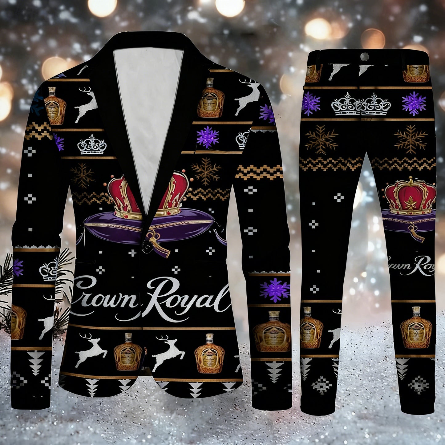Topprinttees®Men Christmas Jacket & Pants Suit d347