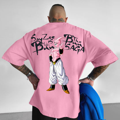 Casual loose DB anime BUU printed T-shirt