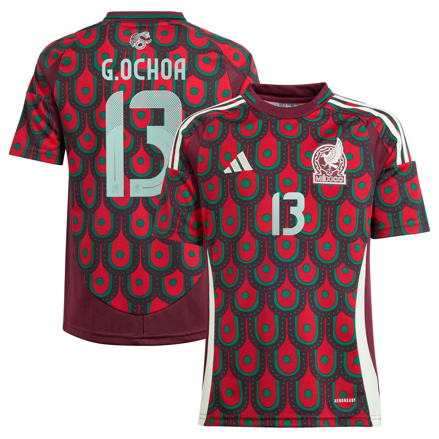 Guillermo Ochoa Mexico National Team Youth 2024 Home Replica Player Jersey - Burgundy