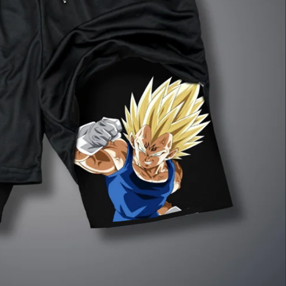 Casual   Anime Vegeta Printed Gym Shorts