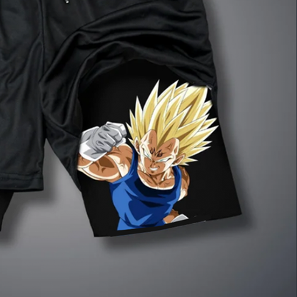 Casual   Anime Vegeta Printed Gym Shorts