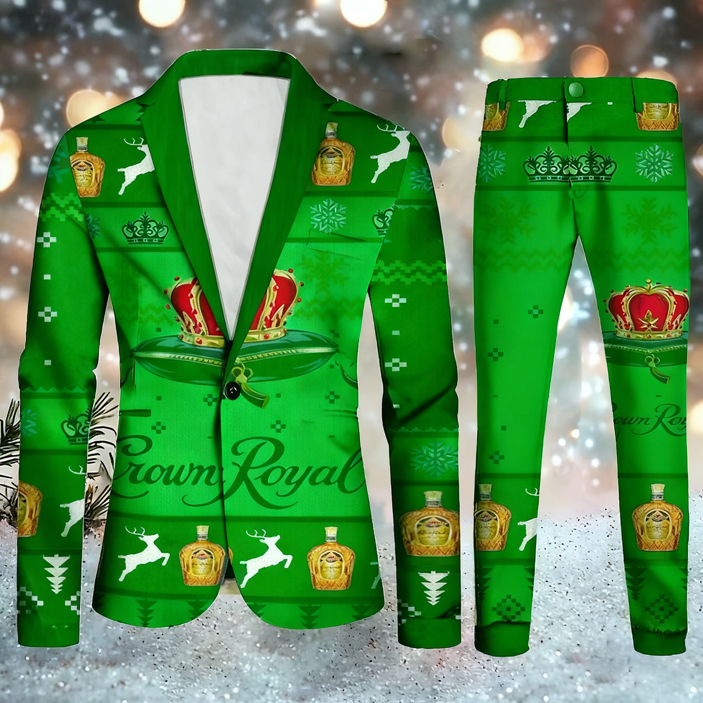 Topprinttees®Men Christmas Jacket & Pants Suit d347