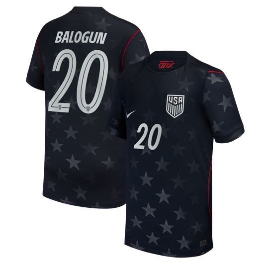 Folarin Balogun USMNT Youth 2026 Away Stadium Replica Jersey - Blue