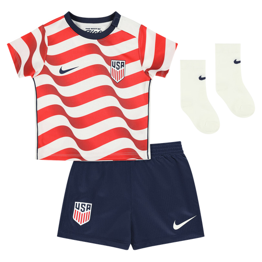 USMNT Infant 2026 Home Stadium Replica Kit Set - Red/White