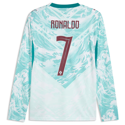 Cristiano Ronaldo Portugal National Team 2026 Away Replica Long Sleeve Jersey - White