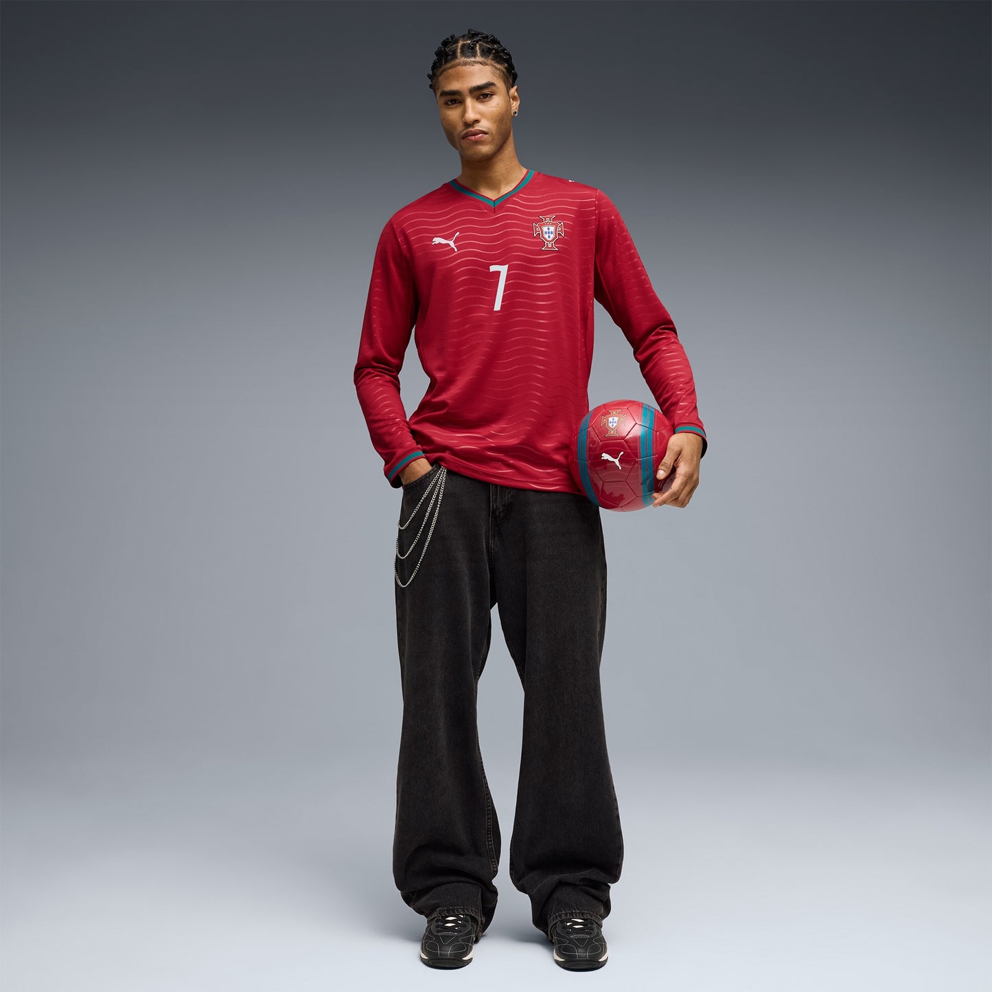 Cristiano Ronaldo Portugal National Team 2026 Home Replica Long Sleeve Jersey - Red