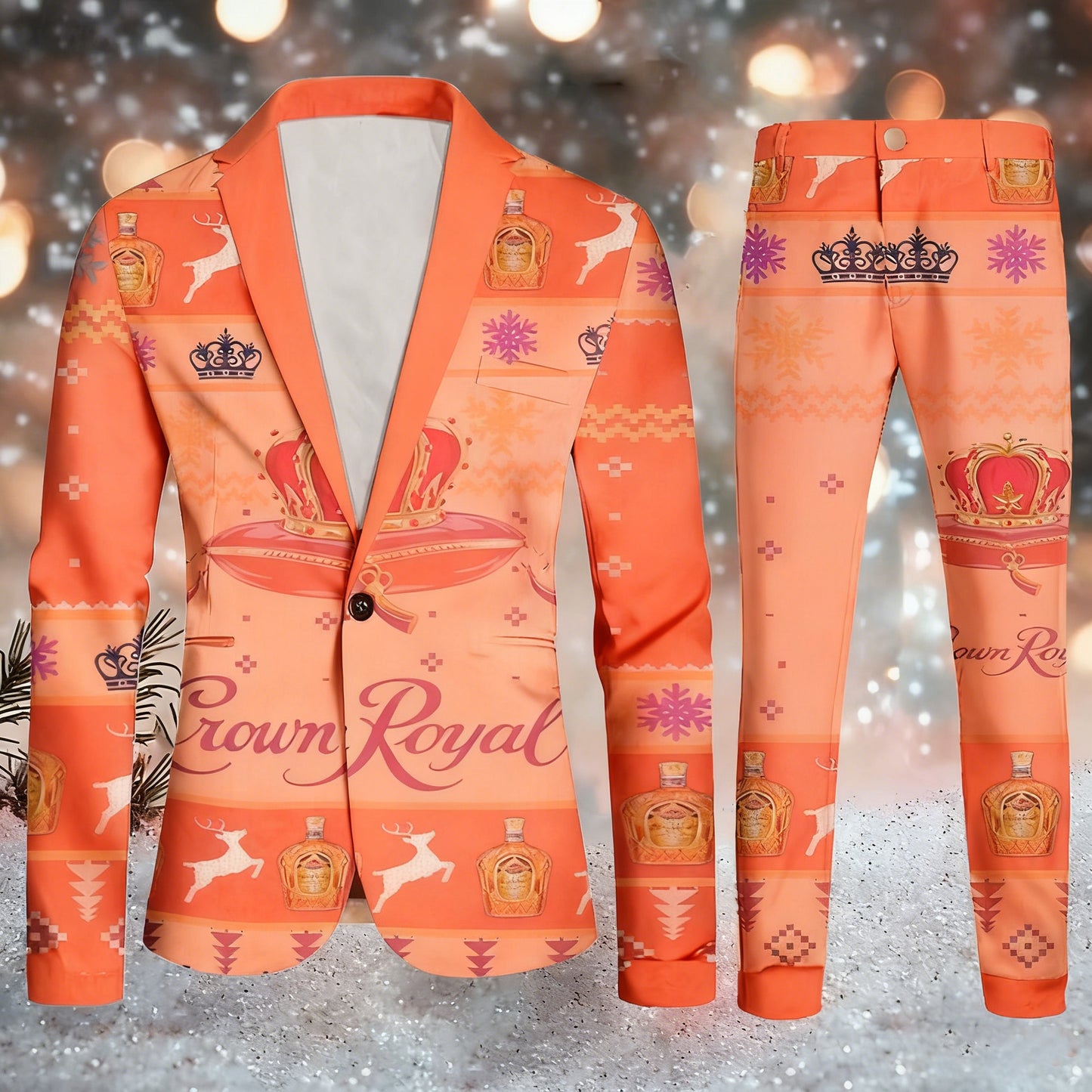 Topprinttees®Men Christmas Jacket & Pants Suit d347