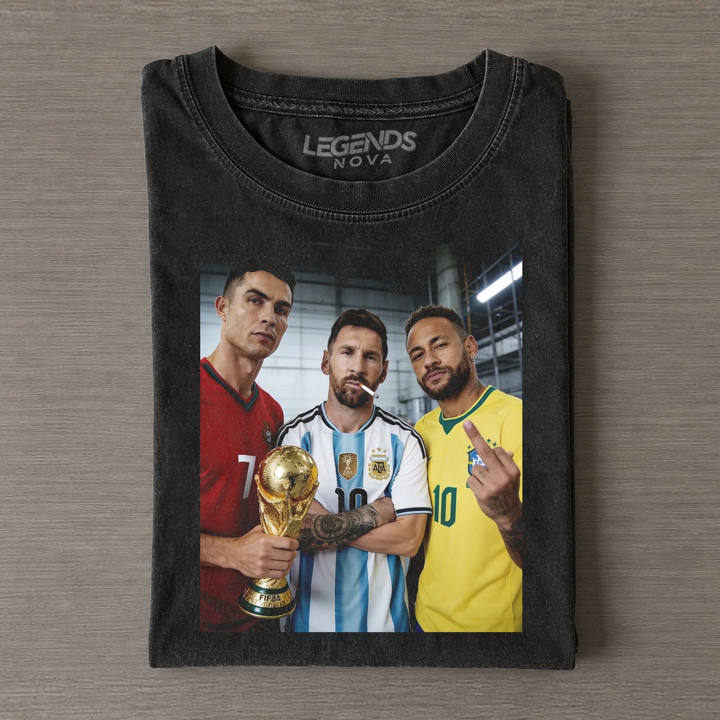 Three Kings Together: Cristiano Ronaldo & Lionel Messi & Neymar Jr. T-shirt