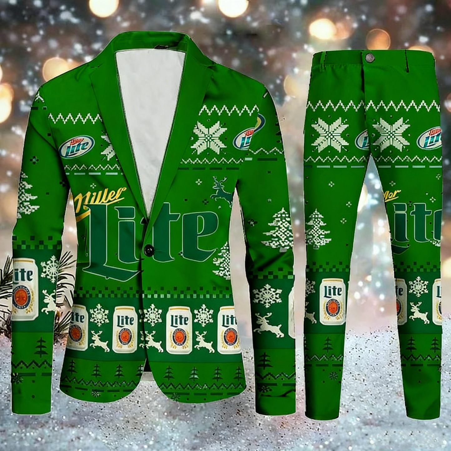 Topprinttees®Men Christmas Jacket & Pants Suit 95a6