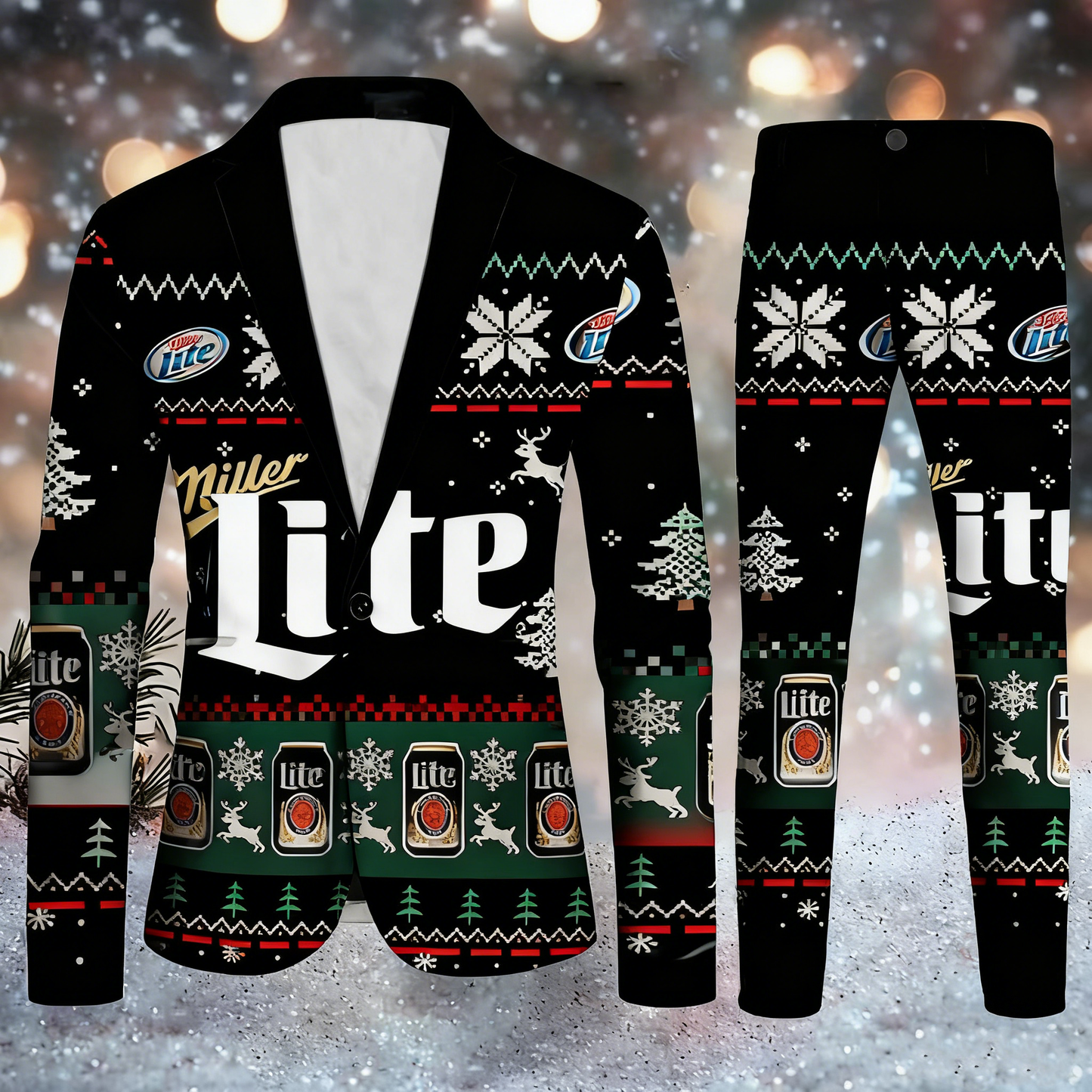 Topprinttees®Men Christmas Jacket & Pants Suit 95a6