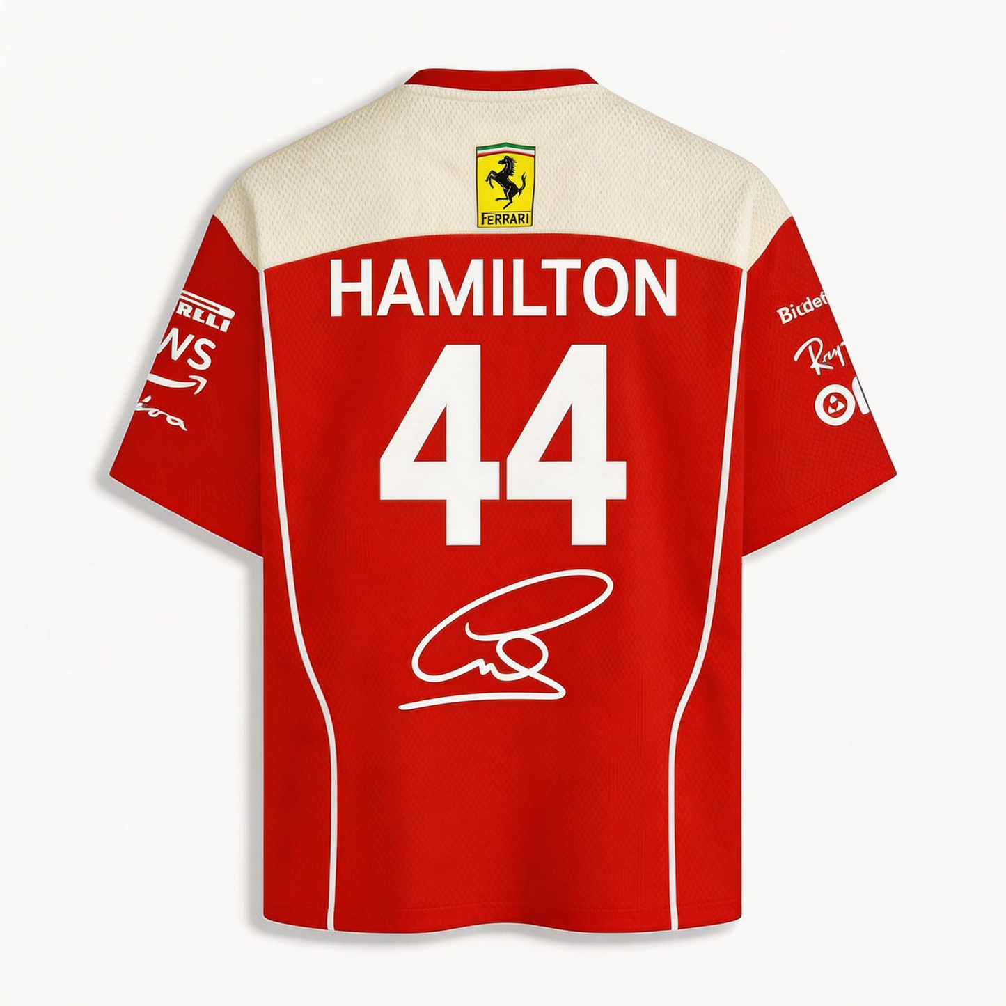 Ferrari F1 Lewis Hamilton 44 Signed Autograph Mesh Jersey