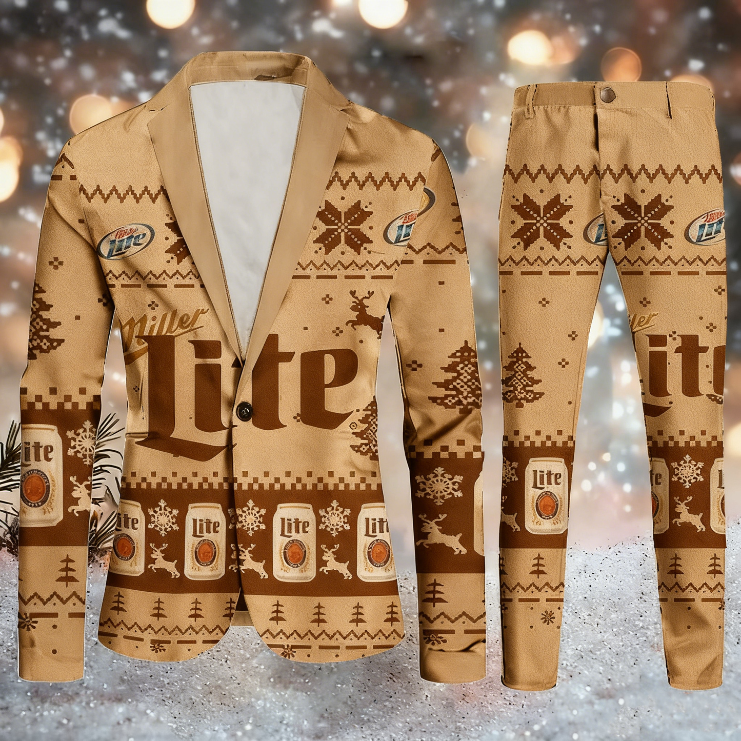 Topprinttees®Men Christmas Jacket & Pants Suit 95a6