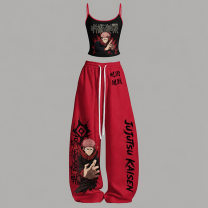 Jujutsu Kaisen Top & Elasticated Trousers Two-Piece Set
