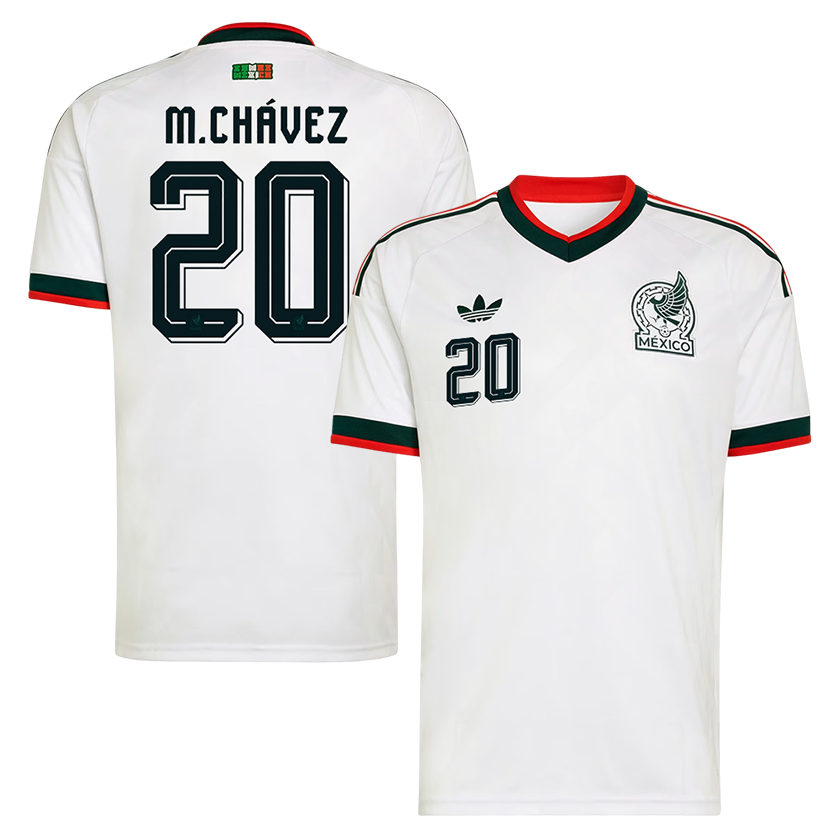 Mateo Chávez Mexico National Team 2026  Away On-Field Jersey - White