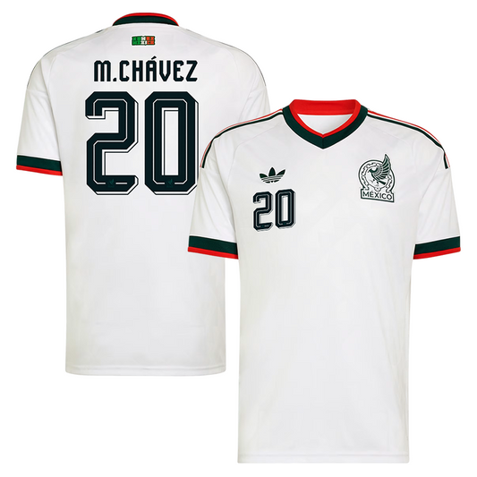Mateo Chávez Mexico National Team 2026  Away On-Field Jersey - White