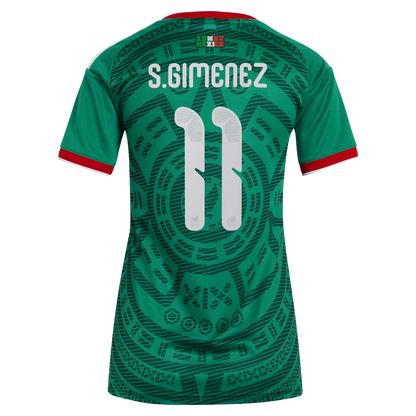 Santiago Gimenez Mexico National Team Women's 2026 Home Replica Jersey- Green