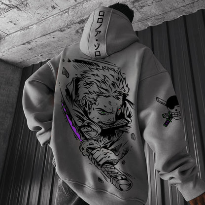 Unisex Oversized Anime Print Hoodie