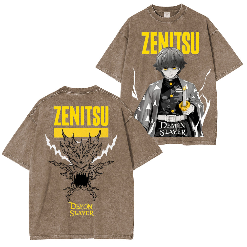 Zenitsu Demon Slayer Unisex Washed T-Shirt