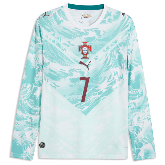 Cristiano Ronaldo Portugal National Team 2026 Away Replica Long Sleeve Jersey - White