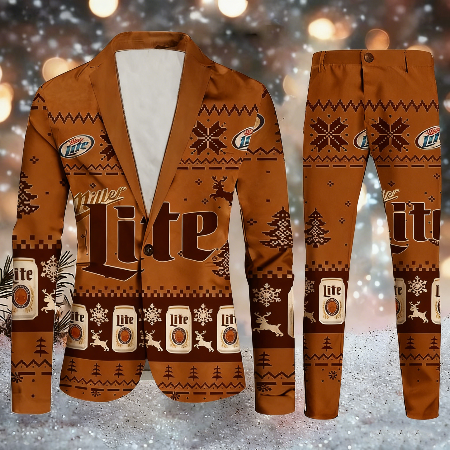 Topprinttees®Men Christmas Jacket & Pants Suit 95a6