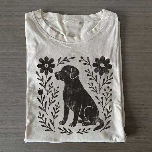 Floral Labrador T-shirt