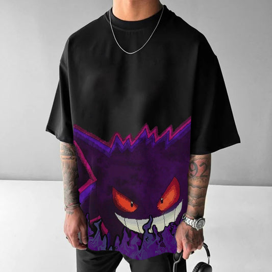 Pokémon cartoon print short-sleeved T-shirt