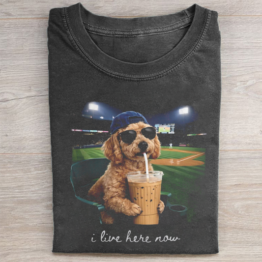 I live Here Now GoldenDoodle T-shirt