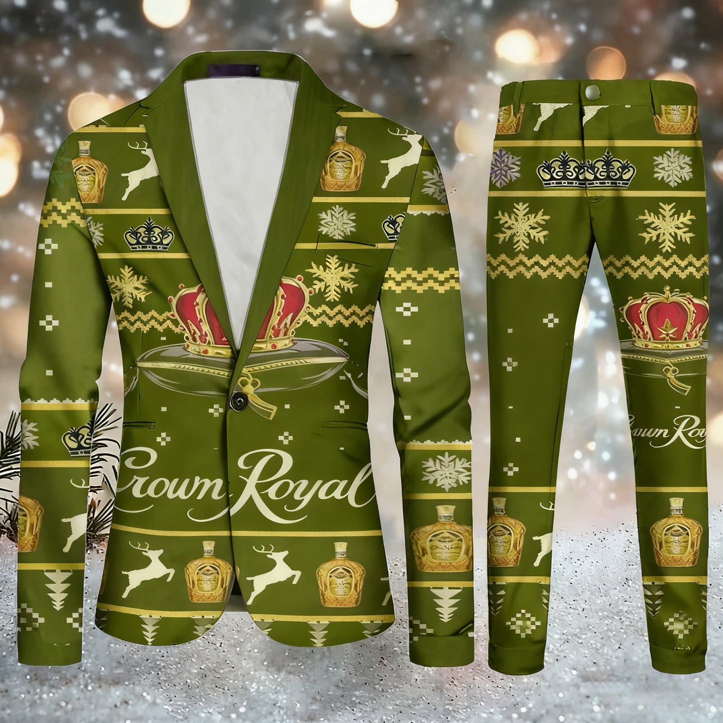Topprinttees®Men Christmas Jacket & Pants Suit d347