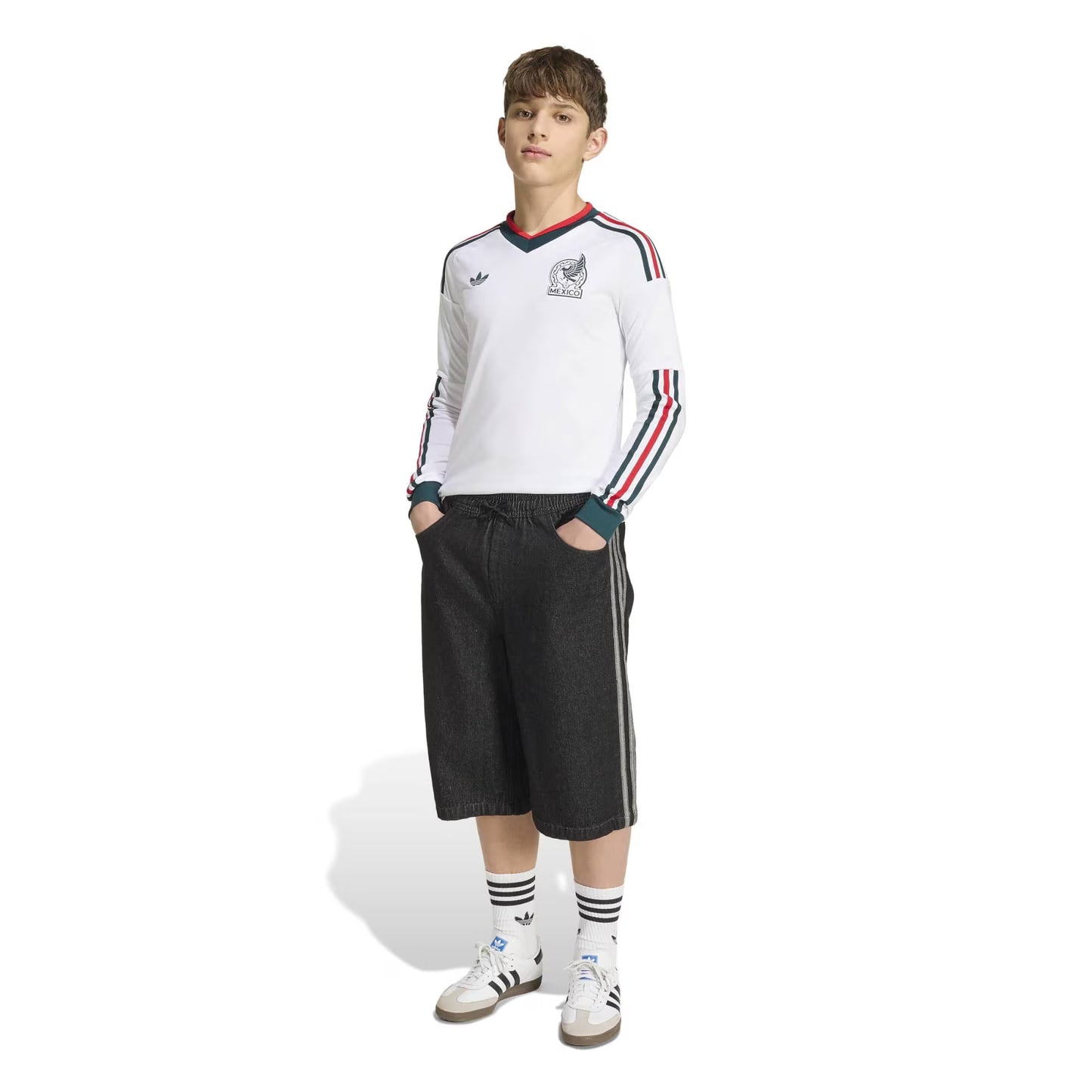 Mexico National Team Youth 2026 Away Replica Long Sleeve Jersey - White