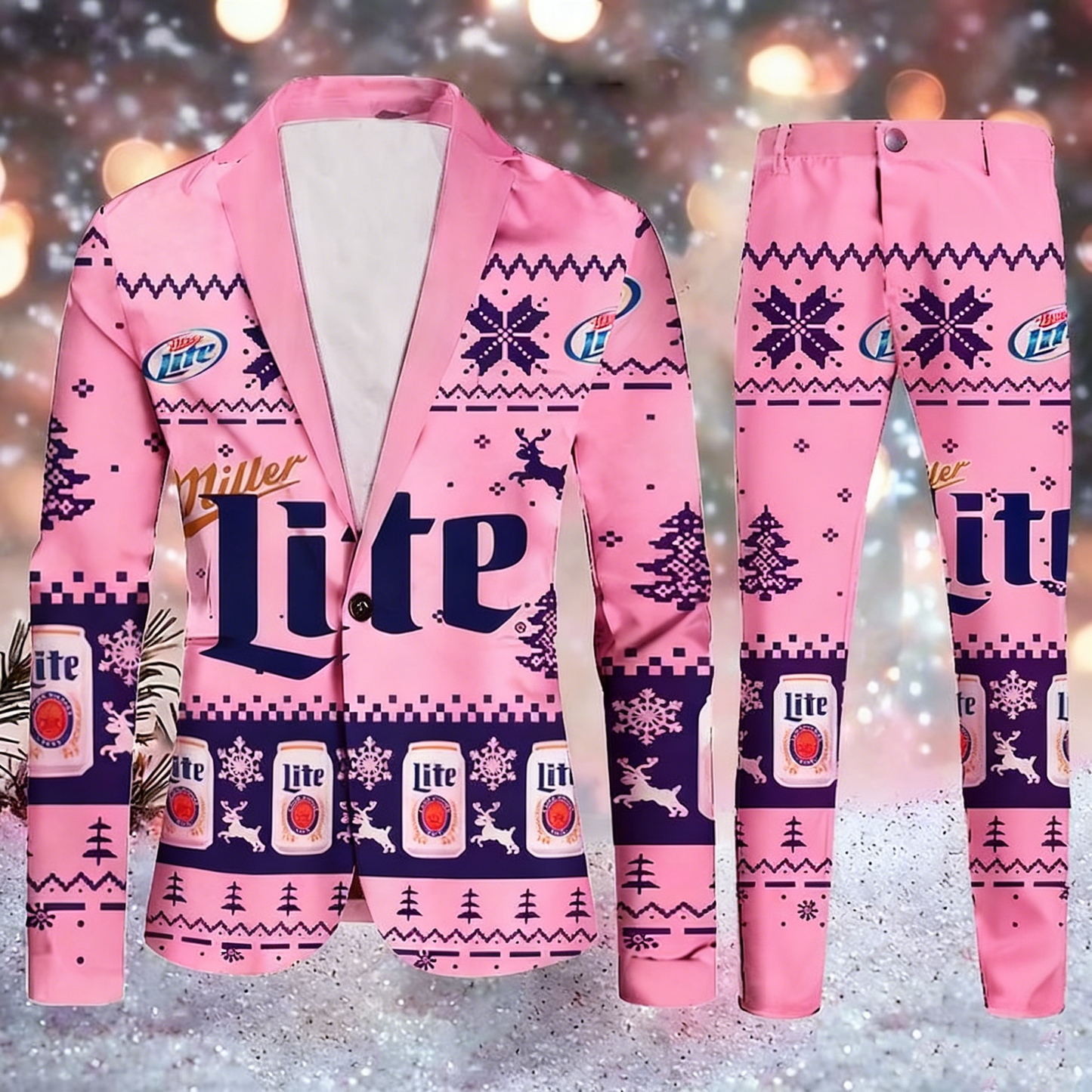 Topprinttees®Men Christmas Jacket & Pants Suit 95a6
