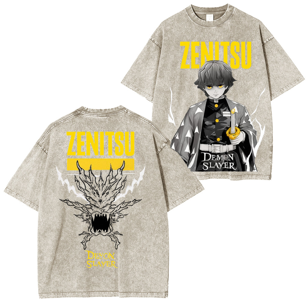Zenitsu Demon Slayer Unisex Washed T-Shirt