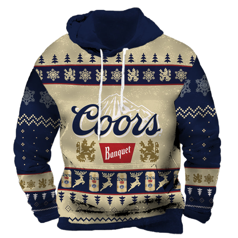 Topprinttees®Banquet Christmas 1/4 Zip Stand Fleece Collar Thick Sweatshirt d752