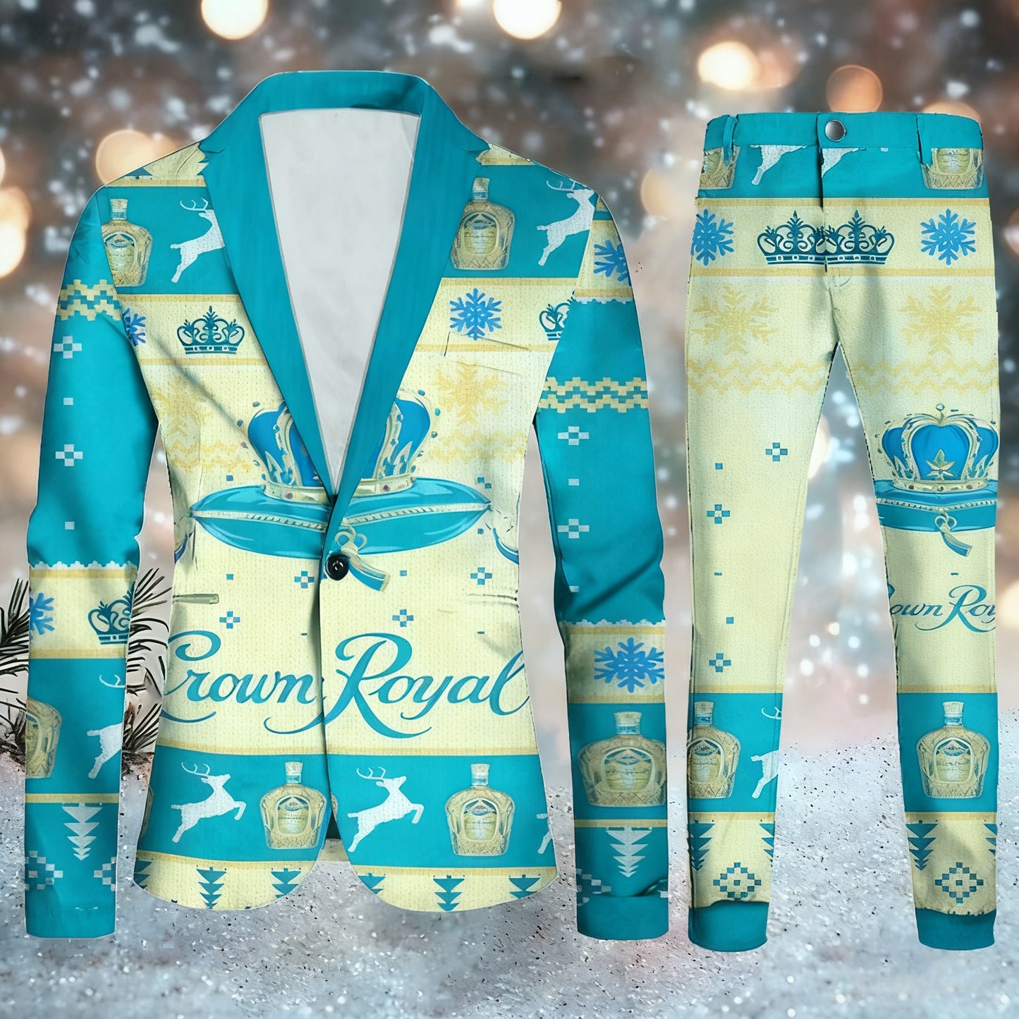 Topprinttees®Men Christmas Jacket & Pants Suit d347