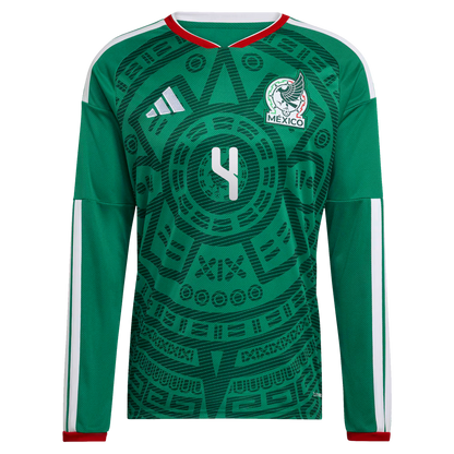 Edson Álvarez Mexico National Team 2026  Home Replica Long Sleeve Jersey - Green