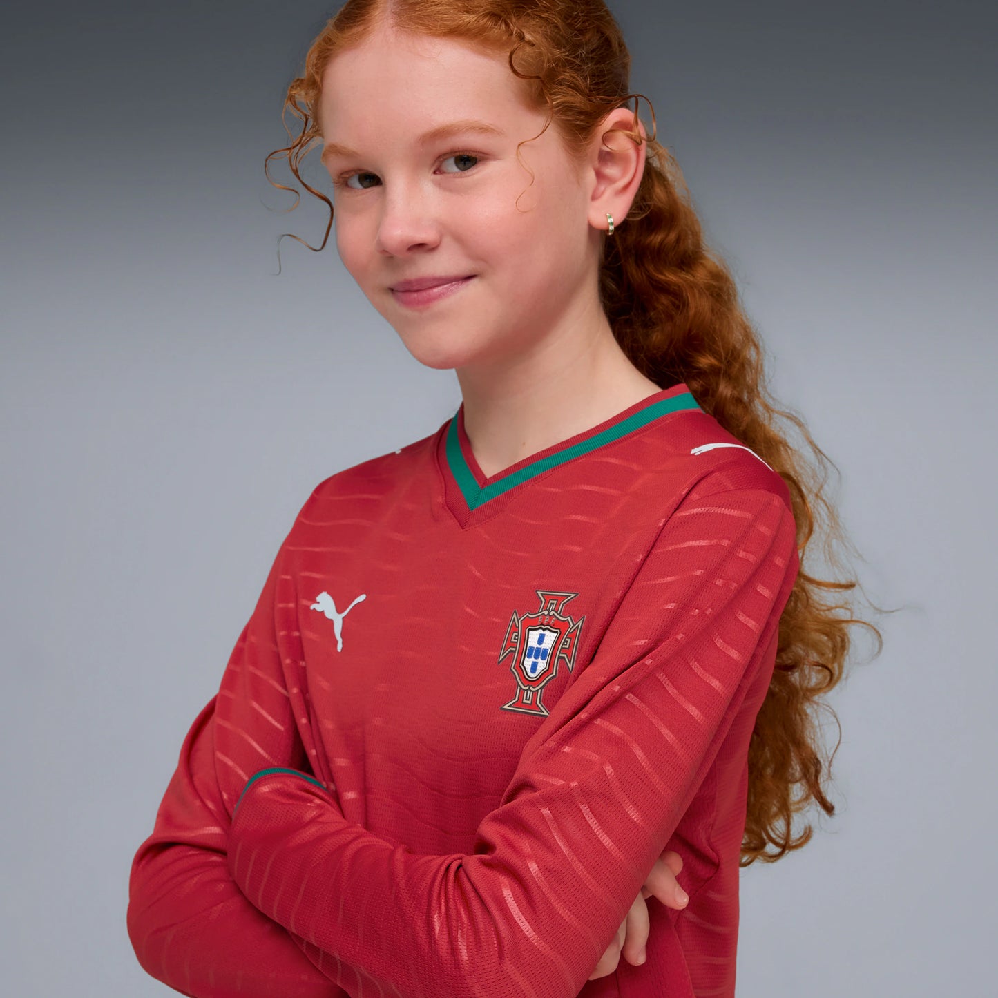 Portugal National Team Youth 2026 Home Replica Long Sleeve Jersey - Red