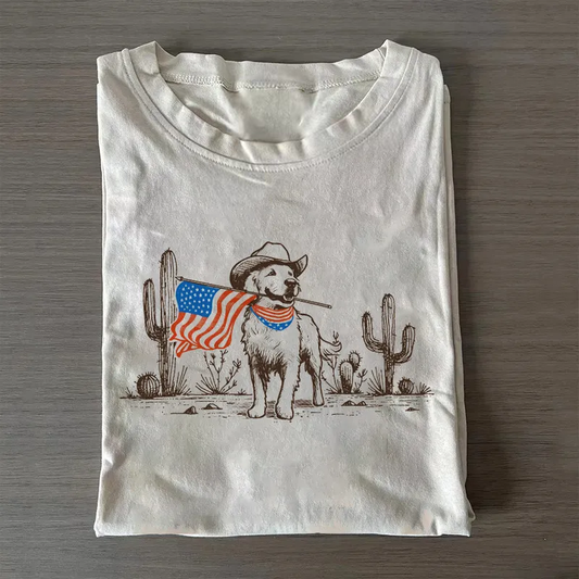 Merica Dog Golden Retriever T-shirt