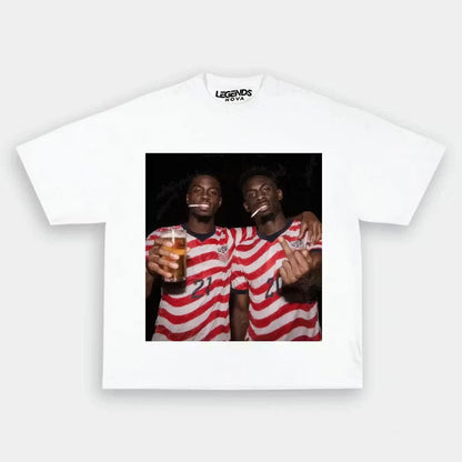 Timothy Weah & Folarin Balogun American Soccer Style Tee