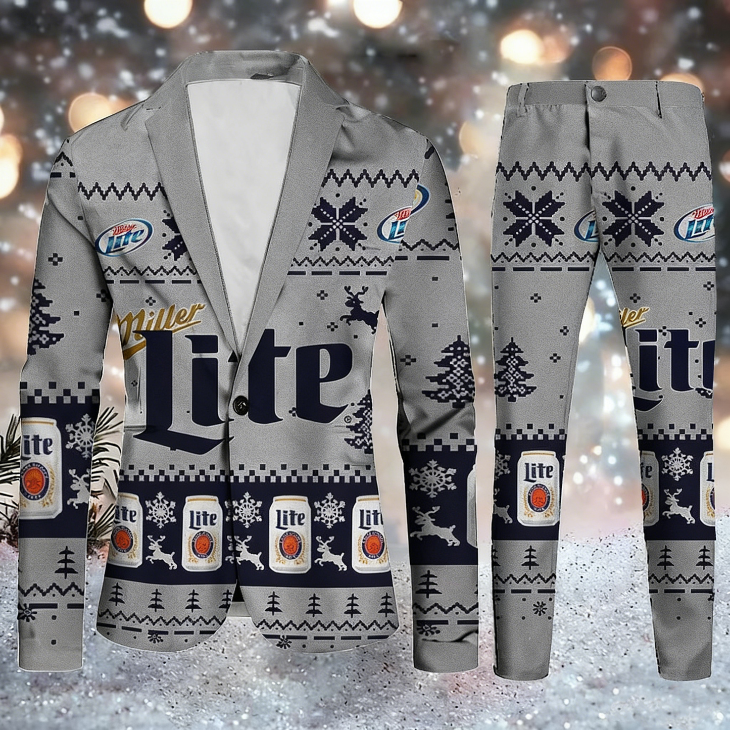 Topprinttees®Men Christmas Jacket & Pants Suit 95a6