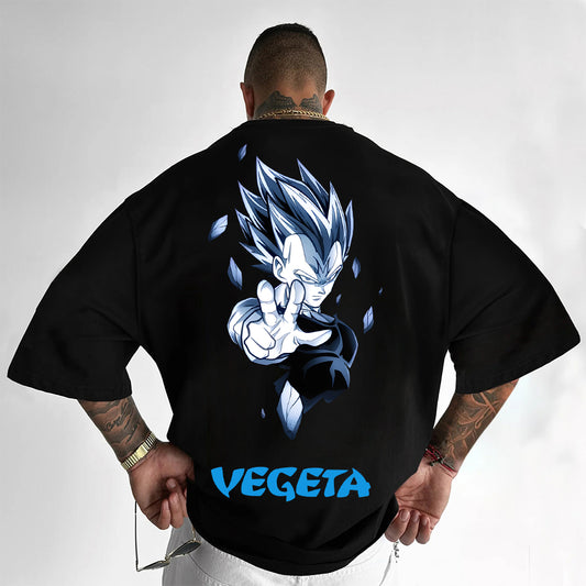 Casual   Anime Vegeta Large Print T-shirt