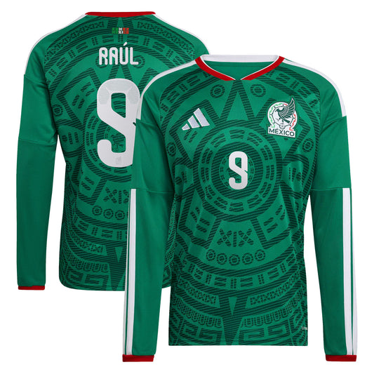 Raúl Jiménez Mexico National Team 2026  Home Replica Long Sleeve Jersey - Green